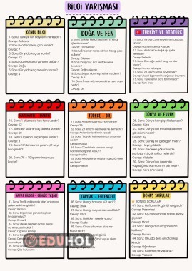 3.sınıf Bilgi Yarışması