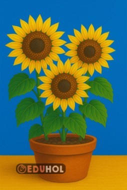 Ayçiçeği Boyama Sayfasının Örnek Resmi