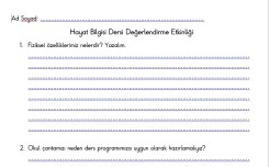 hayat bilgisi 1. ünite değerlendirme çalışması