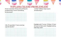 2.Sınıf düzeyinde 2 sayfalık problemler.