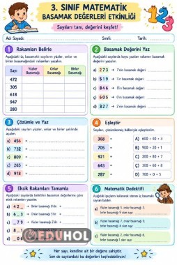3.SINIF MATEMATİK BASAMAK DEĞERİ ETKİNLİK