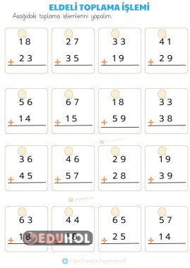 ELDELİ TOPLAMA İŞLEMİ ALIŞTIRMALARI -3