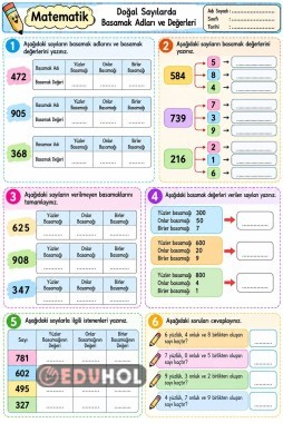 MATEMATİK 3.SINIF BASAMAK DEĞERİ YUVARLAMA SIRALAMA