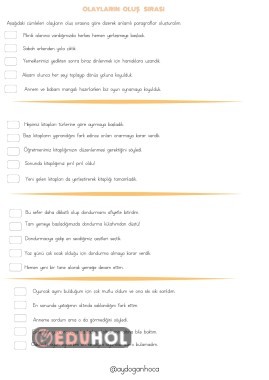 OLAYLARIN OLUŞ SIRASI