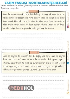 YAZIM YANLIŞI -NOKTALAMA İŞARETLERİ