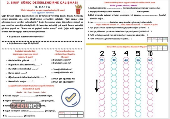 2. SINIF SÜREÇ DEĞERLENDİRME ÇALIŞMASI 11. HAFTA