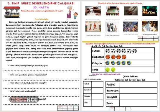 2. SINIF SÜREÇ DEĞERLENDİRME ÇALIŞMASI 35. HAFTA