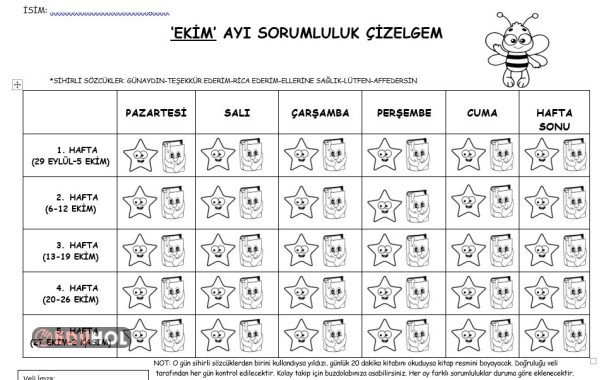 SORUMLULUK ÇİZELGESİ EKİM AYI 2025-26