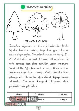 orman haftası süreli okuma