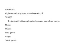 Nisan ayı biçimlendirilmiş derecelendirme ölçeği tüm dersler