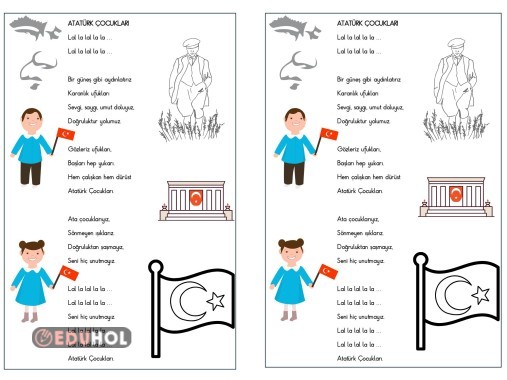 ATATÜRK ÇOCUKLARI ŞİİRİ DEFTER İÇİN