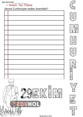 CUMHURİYET BAYRAMI YAZI ÇALIŞMASI
