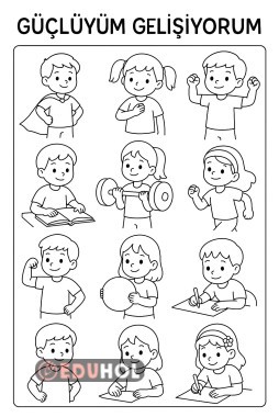 Güçlüyüm, Gelişiyorum Boyama Sayfası