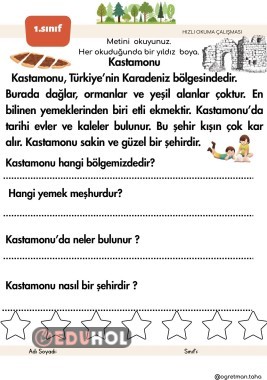 “Kastamonu” Okuma Anlama Metni