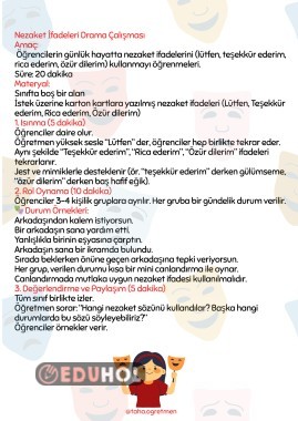 Nezaket İfadeleri Drama Çalışması