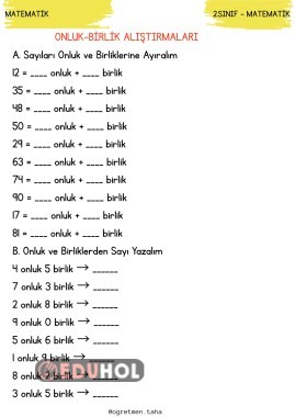 ONLUK -BİRLİK ÇALIŞMA KAĞIDI