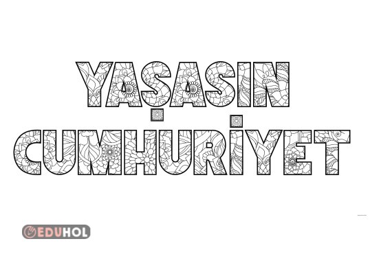 Yaşasın Cumhuriyet Mandala Boyama