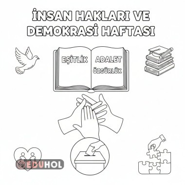 İnsan hakları ve demokrasi haftası boyama sayfası