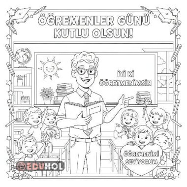 Öğretmenler günü boyama sayfası