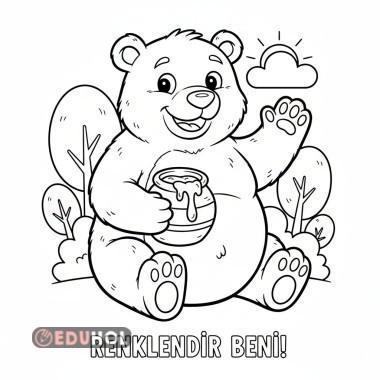 Sevimli ayıcık boyama sayfası