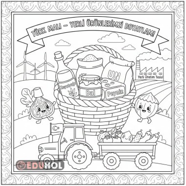 Yerli malı haftası ile ilgili boyama sayfası