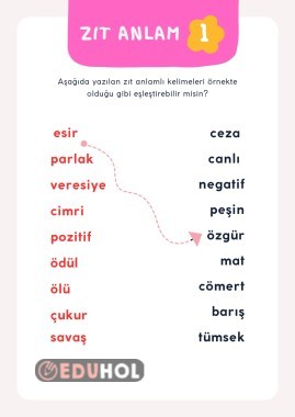 Zıt anlamlı kelimeler