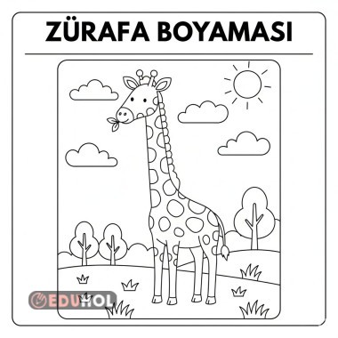 Zürafa boyama sayfası