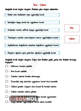 Cisimleri Hareket Ettirme ve Durdurma (İtme-çekme)