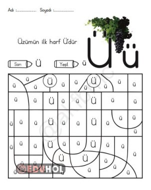 Ü sesi boyama çalışması