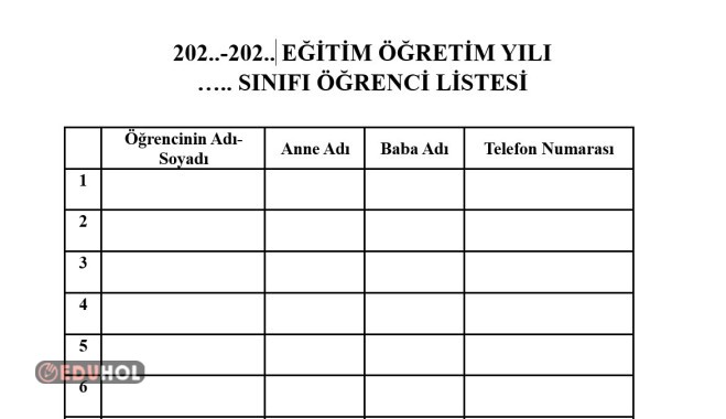 Veli Telefon Tablosu