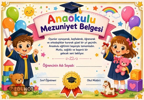Anaokulu mezuniyet belgesi
