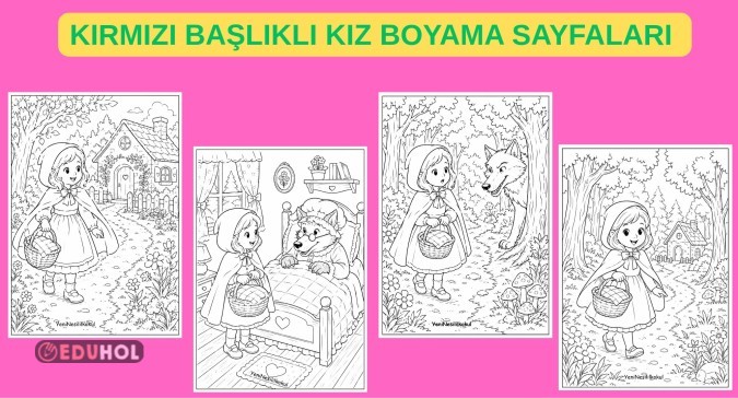 Kırmızı Başlıklı Kız Boyama Sayfaları