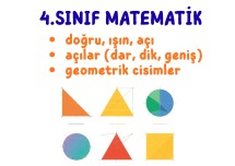 4.SINIF MATEMATİK TESTİ - GEOMETRİ (doğru, ışın, açı  açılar,  geometrik cisimler)