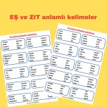 Eş ve zıt anlamlı kelimeler