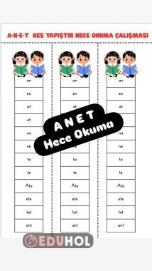 ANET HECE OKUMA ÇALIŞMASI KES YAPIŞTIR