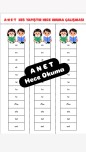 ANET HECE OKUMA ÇALIŞMASI KES YAPIŞTIR