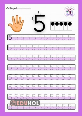 5 Rakamı Yazma Sayfası