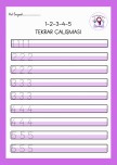 1-2-3-4-5 RakamTekrar Çalışma Sayfası
