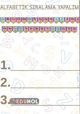 Alfabetik sıralama yaz sil şablonu