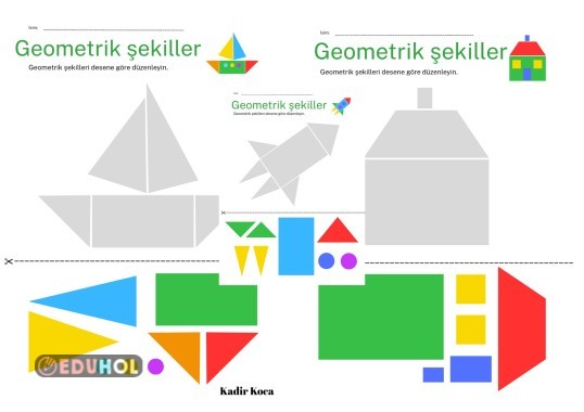 Geometrik şekiller desen çalışması