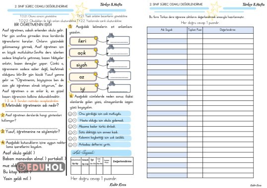 Türkçe Süreç Odaklı Değerlendirme 8. Hafta