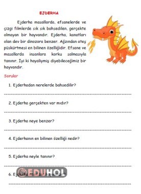 EJDERHA- KISA OKUMA ANLAMA METNİ