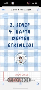 2. SINIF 4. HAFTA DEFTER ETKİNLİĞİ
