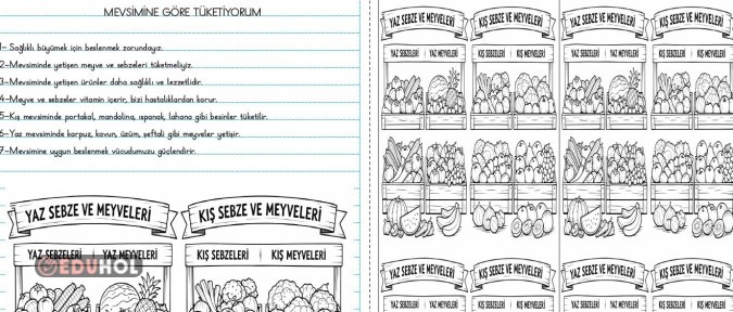 MEVSİMİNE GÖRE TÜKETİYORUM ÖZET VE DEFTERE BOYAMA