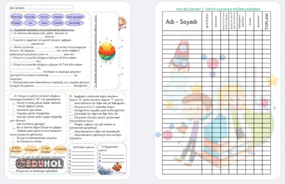 Fen 1. ünite değerlendirme