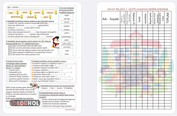 Hayat B. 1.ünite değerlendirme