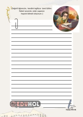 Yazarlık Atölyesi (kendini İngilizce tanıtma)