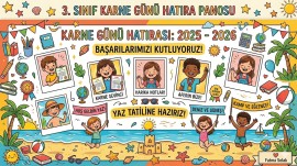 12 Parça 3. Sınıf Karne Günü Panosu