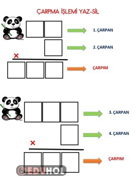 çarpma işlemi yaz-sil