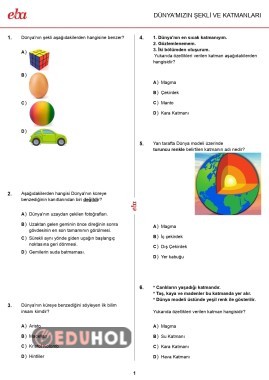 FEN BİLİMLERİ 1.ÜNİTE TEST